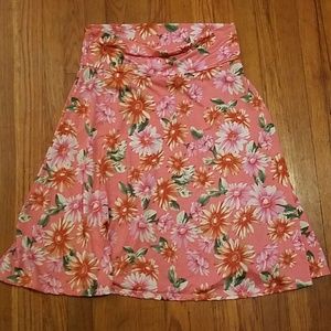 Pink floral LuLaRoe skirt size L